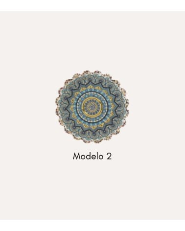 Posavaso Redondo Mandala de Cerámica Dolomite y Base de Corcho