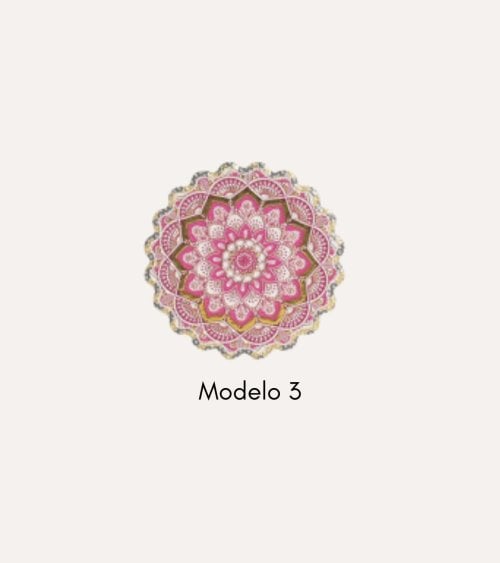 Posavaso Redondo Mandala de Cerámica Dolomite y Base de Corcho