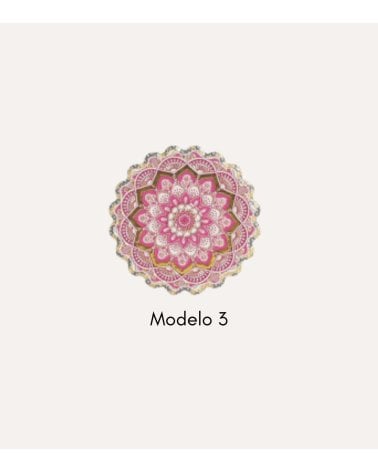 Posavaso Redondo Mandala de Cerámica Dolomite y Base de Corcho