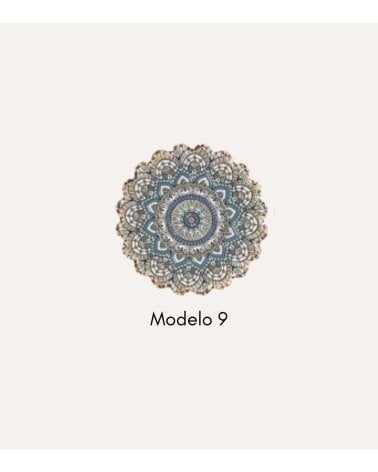 Posavaso Redondo Mandala de Cerámica Dolomite y Base de Corcho