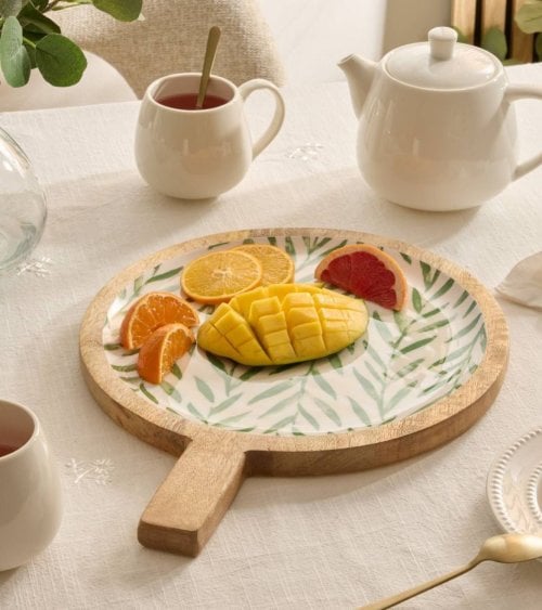 Bandeja de Presentación Inaya Hojas de Madera de Mango