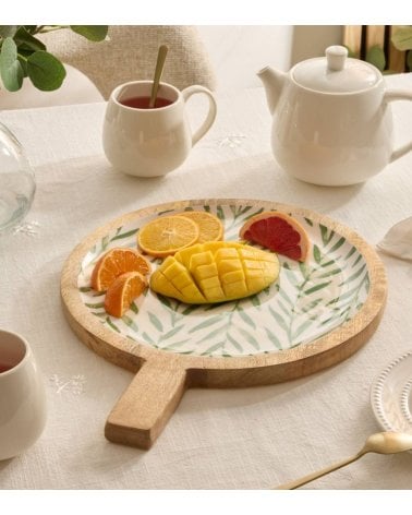 Bandeja de Presentación Inaya Hojas de Madera de Mango