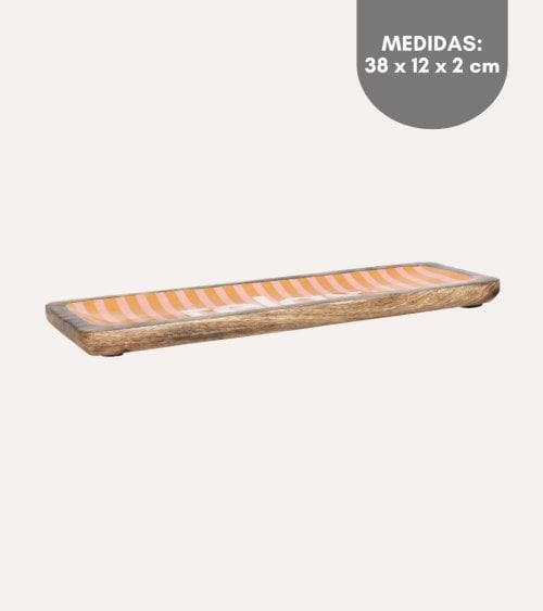 Bandeja Decorativa Rectangular Relax de Madera de Mango