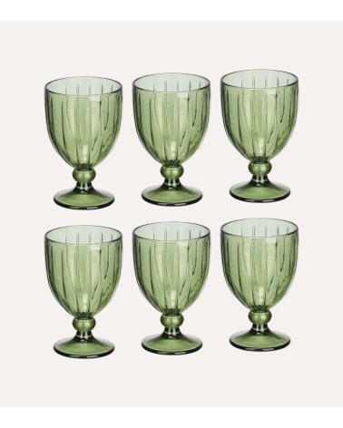 Set de 6 Copa de Vino Chloe de Vidrio Rayado