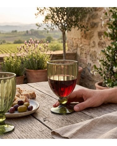 Set de 6 Copa de Vino Chloe de Vidrio Rayado