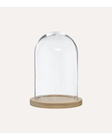 Campana Decorativa Claustro de Vidrio con Base de Madera