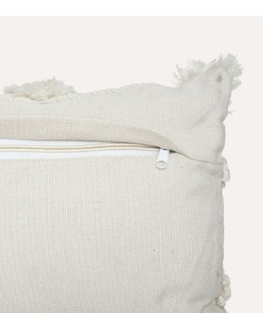 Cojín Rectangular con Flecos de Material Reciclado