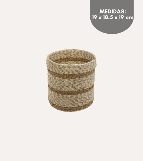 Cesta Emmett con Rayas de Yute