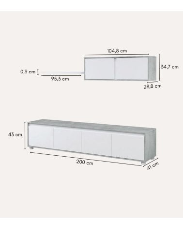 Composición de Salón Alida de Melamina de 3 Piezas