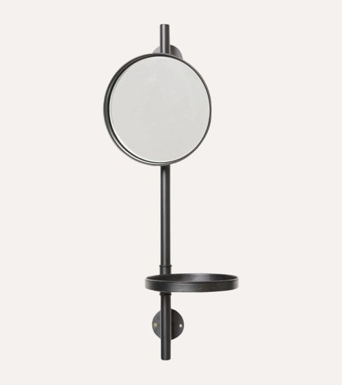 Espejo de Pared con Estante de Hierro