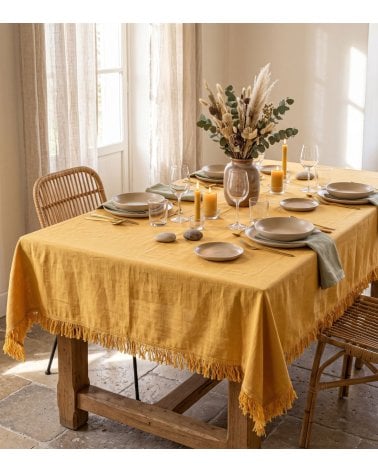 Mantel con Flecos Maha de Algodón