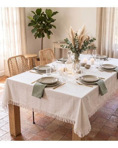 Mantel con Flecos Maha de Algodón