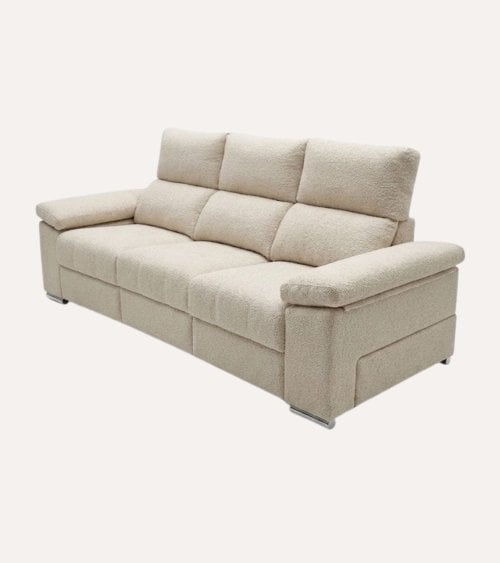 Sofa Sar de 3 Plazas Tavira de Madera de Pino con Asientos Deslizantes