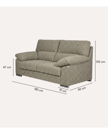 Sofa Turin de 3 Plazas Tavira de Madera de Pino