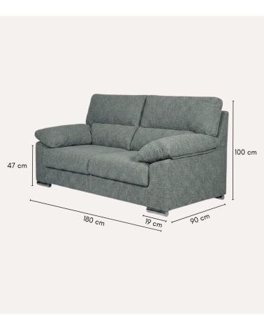 Sofa Turin de 3 Plazas Tavira de Madera de Pino