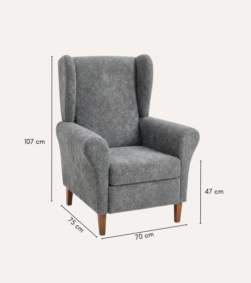 Butaca Orejera Sintra de Madera de Pino con Patas