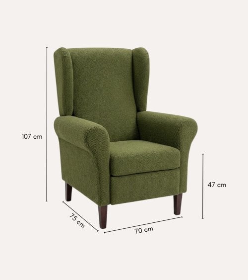 Butaca Orejera Tavira de Madera de Pino con Patas