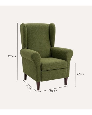 Butaca Orejera Tavira de Madera de Pino con Patas