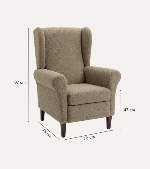 Butaca Orejera Tavira de Madera de Pino con Patas