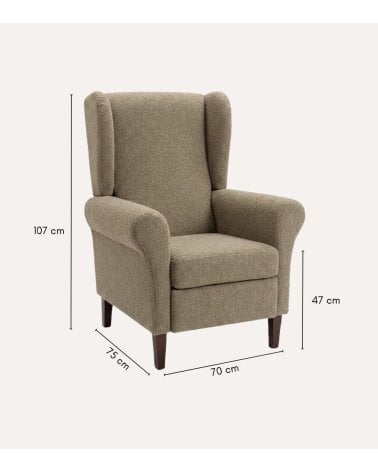 Butaca Orejera Tavira de Madera de Pino con Patas