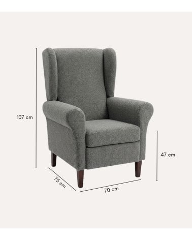 Butaca Orejera Tavira de Madera de Pino con Patas
