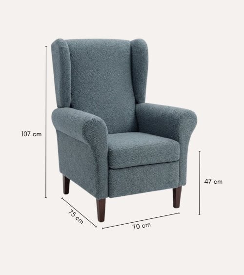 Butaca Orejera Tavira de Madera de Pino con Patas