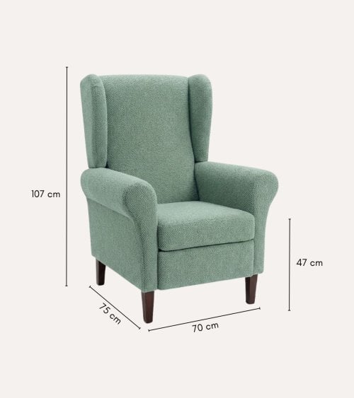 Butaca Orejera Tavira de Madera de Pino con Patas