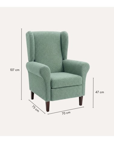 Butaca Orejera Tavira de Madera de Pino con Patas