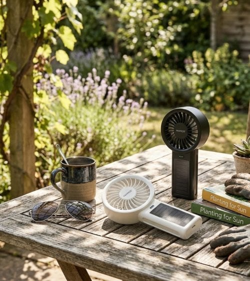 Ventilador de Mano Vainio Solar con 5 Velocidades de ABS