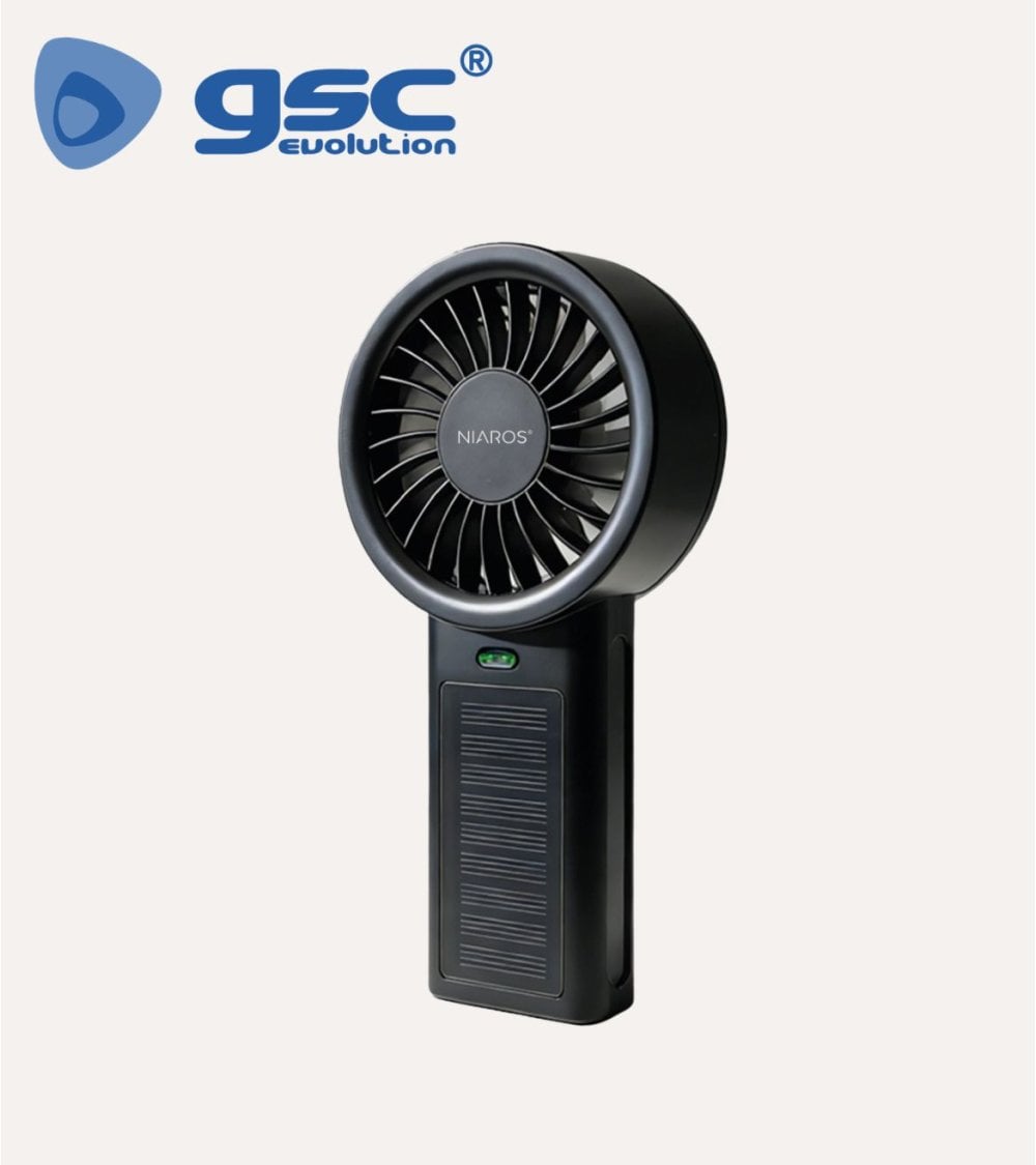 Ventilador de Mano Vainio Solar con 5 Velocidades de ABS