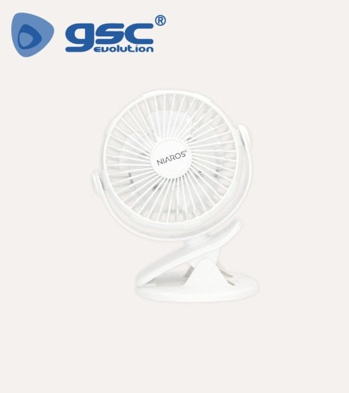Ventilador de Mesa con Pinza Fune 3W de Plástico con 5 Aspas