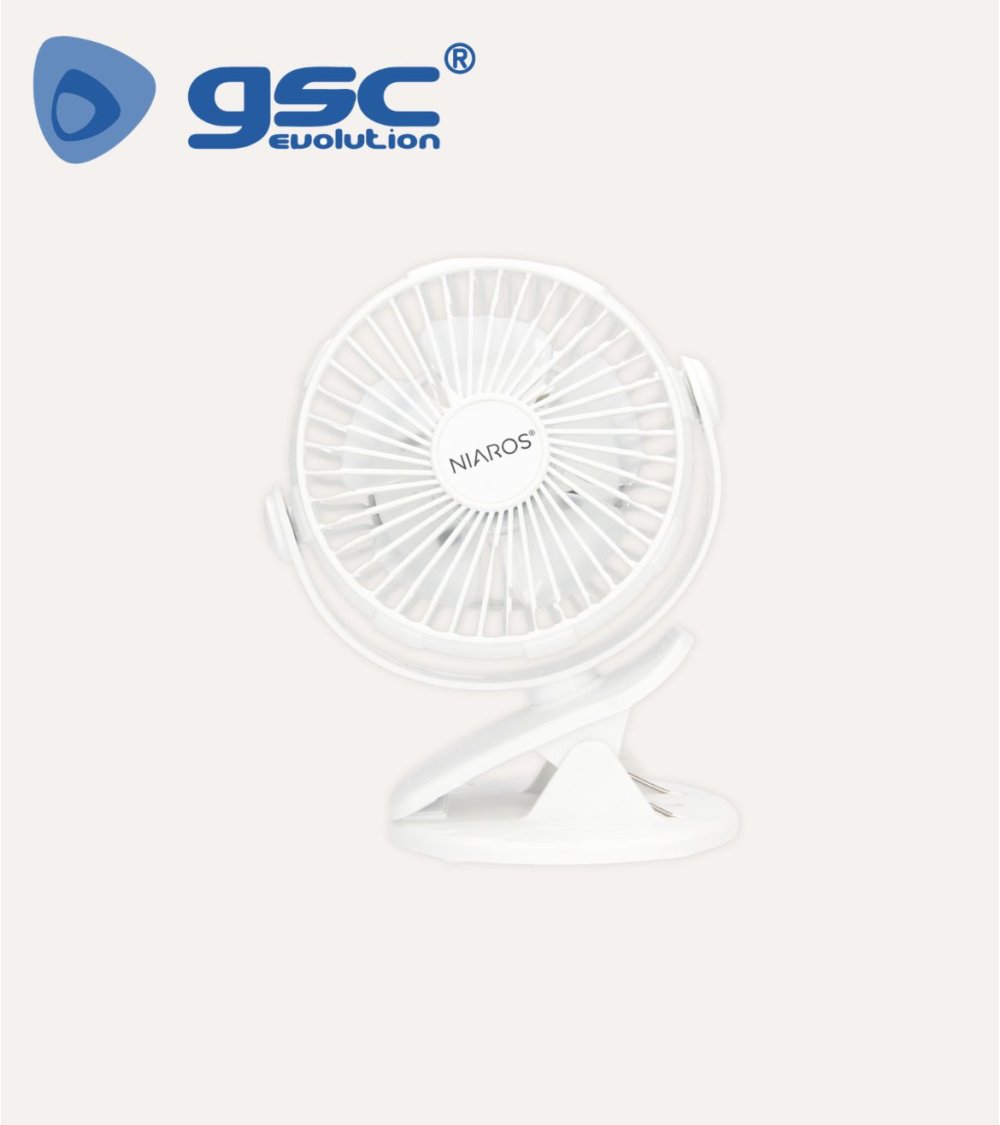 Ventilador de Mesa con Pinza Fune 3W de Plástico con 5 Aspas