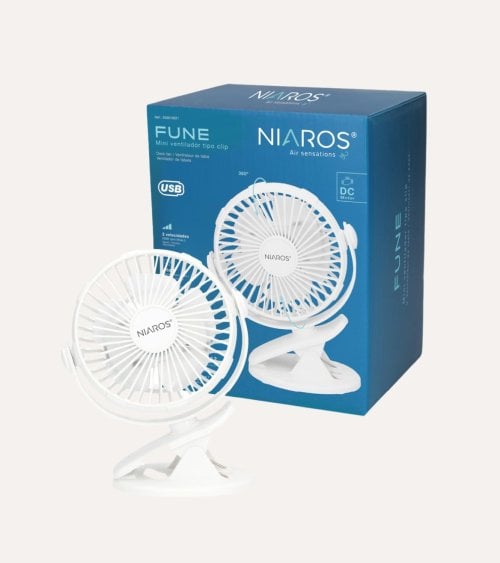 Ventilador de Mesa con Pinza Fune 3W de Plástico con 5 Aspas