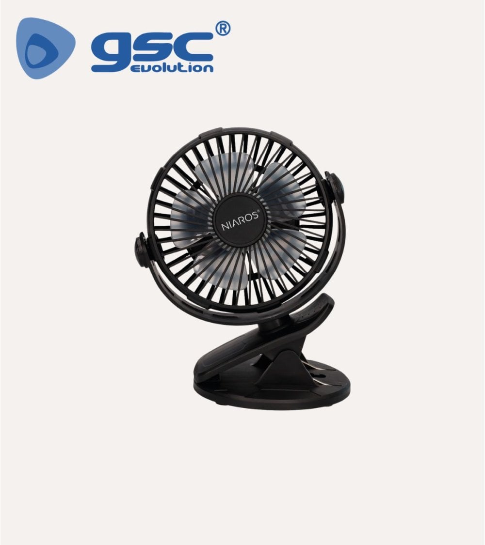 Ventilador de Mesa con Pinza Fune 3W de Plástico con 5 Aspas