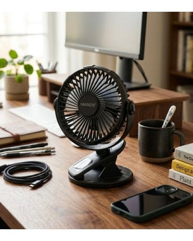 Ventilador de Mesa con Pinza Fune 3W de Plástico con 5 Aspas