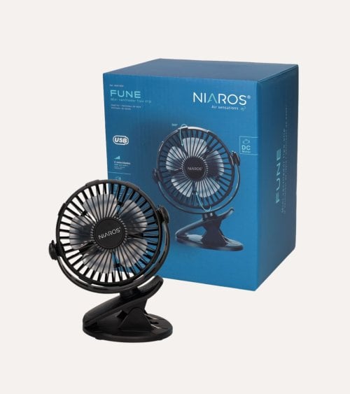 Ventilador de Mesa con Pinza Fune 3W de Plástico con 5 Aspas