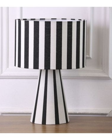 Lámpara de Mesa de Rayas de Lino