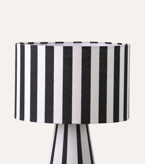 Lámpara de Mesa de Rayas de Lino