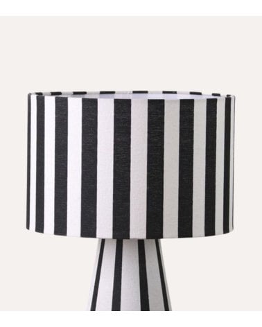 Lámpara de Mesa de Rayas de Lino