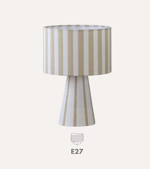 Lámpara de Mesa de Rayas de Lino