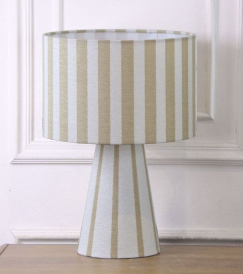 Lámpara de Mesa de Rayas de Lino
