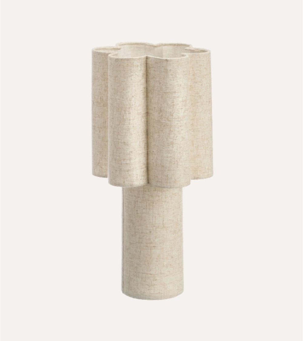 Lampara de Mesa de Flor de Metal y Papel