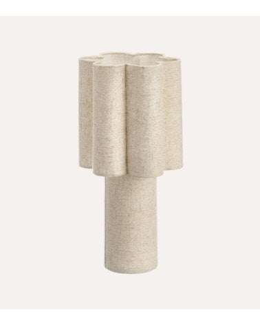 Lampara de Mesa de Flor de Metal y Papel