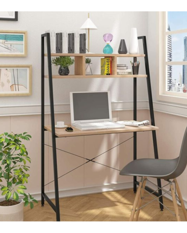 Escritorio Estilo Industrial con Estantería Integrada