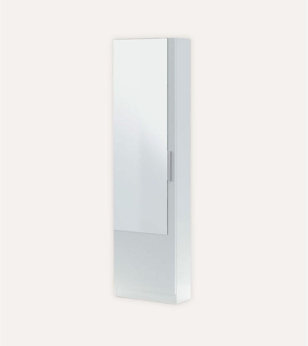 Zapatero Kristal de 1 Puerta con Espejo de Melamina