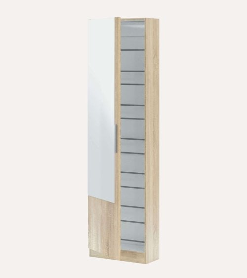 Zapatero Kristal de 1 Puerta con Espejo de Melamina