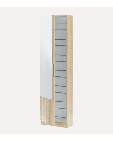 Zapatero Kristal de 1 Puerta con Espejo de Melamina