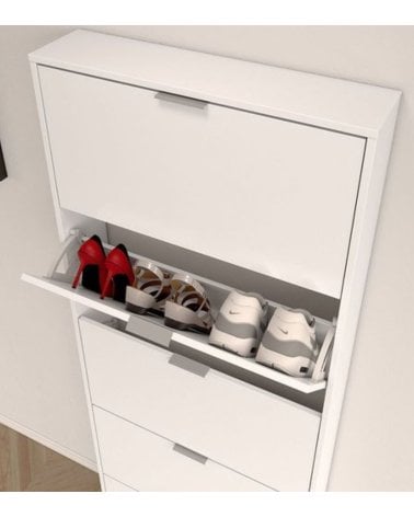Zapatero Estrecho con 5 Puertas Abatibles de Melamina