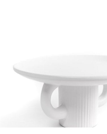 Plato de Cerámica Blanco Decorado - Ideal para Decoración del Hogar