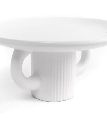 Plato de Cerámica Blanco Decorado - Ideal para Decoración del Hogar